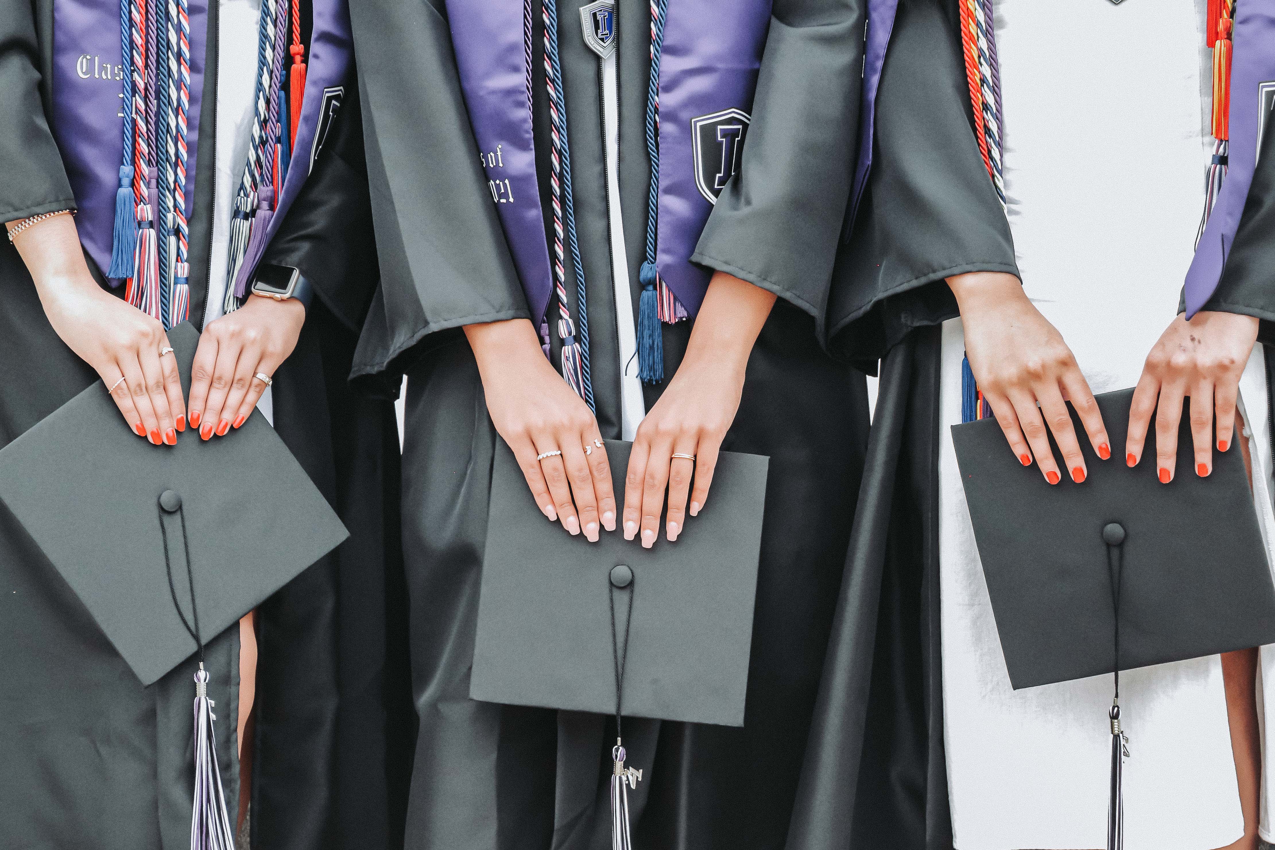Graduation portrait with cap and gown